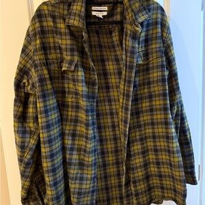 Men's Green Plaid Casual Button Down Shirt